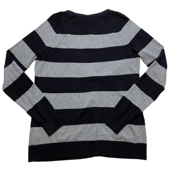 Worthington‎ Black Gray Stripe Light Weight Cardigan Button Down Sz Medium NEW - Picture 4 of 8